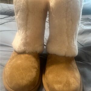 UGG Tan and Cream Shearling Boots